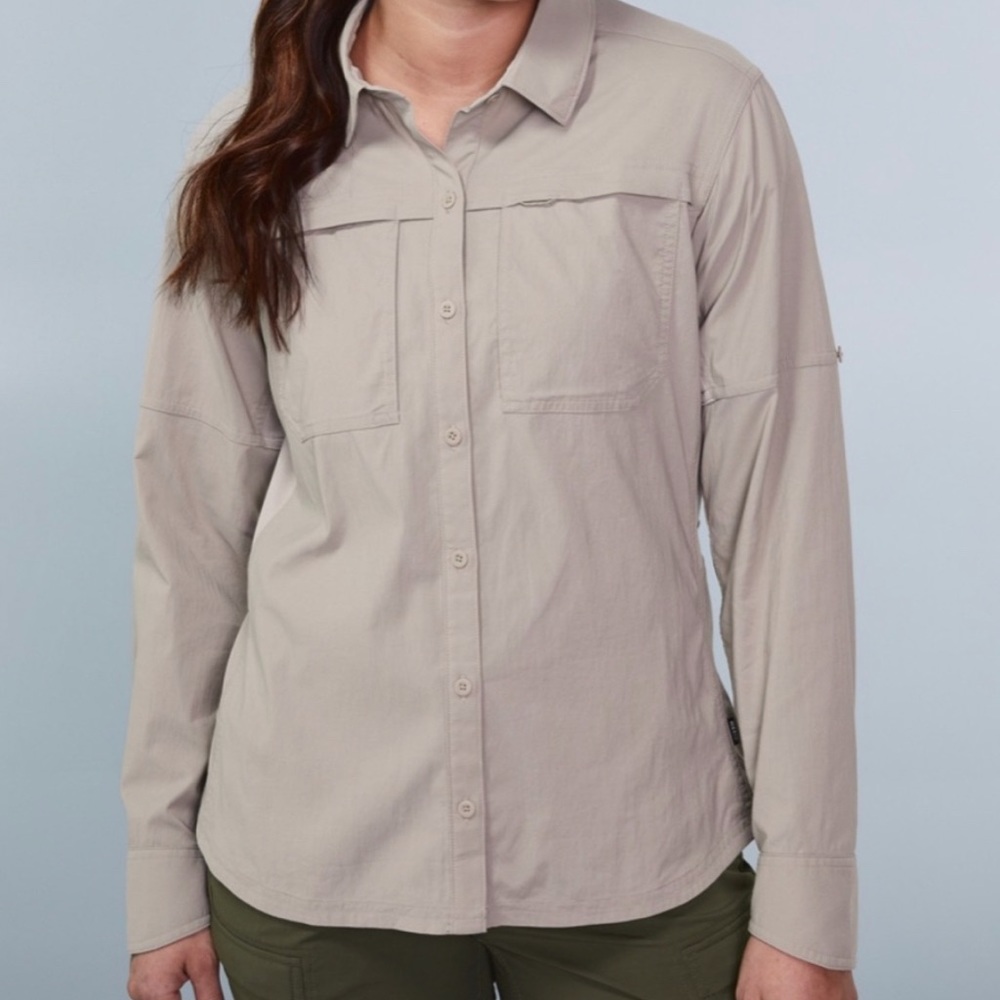 REI Co-op Sahara khaki long-sleeve shirt S